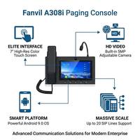 Téléphone IP A308i 20 lignes SIP, conférence 10 voies, écran tactile HD 7 pouces, caméra 5MP, microphone col de cygne, console de pagination, Gigabit PoE