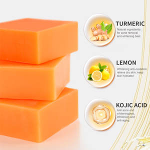 Custom Logo Kruidenverzorging Voeden Droogte Zachte Schone Shea Boter Citroen Natuurlijke Kurkuma Huid Verlichting Zeep Voor Acne - Product Image 3