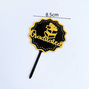 ท็อปเปอร์เค้กอะคริลิค แสดงความยินดีกับการสำเร็จการศึกษา คุณทำได้แล้ว แฮปปี้เบิร์ธเดย์ หมวกบัณฑิต สำหรับตกแต่งคัพเค้ก แบบคละ - Product Image 3