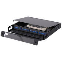 Panel Patch serat optik 19 inci terpasang, rak 24-Port dengan tinggi 1u anti debu