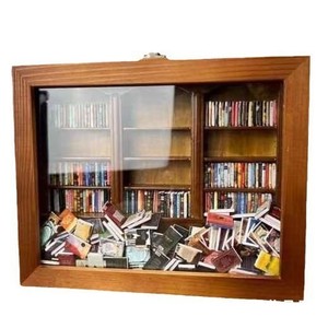 Shake Away Your Anxiety Bookshelf Ornament Natural Wood Color Rectangle <b>Shadow</b> <b>Box</b> Handmade Decor - Product Image 5