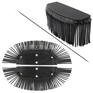 Cubierta para reposapiés de motocicleta Moshark con borlas de cuero negras para Harley Davidson Honda Suzuki Glide - Product Image 1