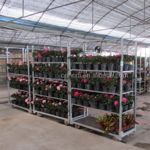 Chariot de jardin roulant pour pépinière haute capacité 500 kg, en acier, avec filet métallique et roues en caoutchouc pour outils d'extérieur, type <span class=keywords><strong>brouette</strong></span> - Product Image 1