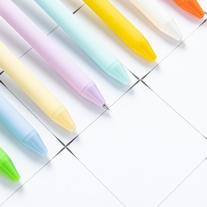 Haute valeur Macaron couleur Gel stylo presse en plastique étudiant papeterie avec Logo personnalisé encre bleue en gros - Product Image 4
