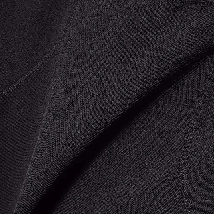 HL clothing manufacturer elegant solid black knit dress long sleeve women wholesale custom summer evening maxi sweater dress