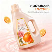 Lessive enzymatique économique 2L – Grande bouteille pour usage domestique – Longue durée – Parfum rose et orange douce – Élimination des taches