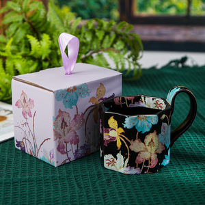 Modern Luxury Ceramic Creative Octagonal <b>Cup</b> Tea Saucer <b>Set</b> with Porcelain Mug-Western Design for Home Travel Tea & Coffee Gift - Product Image 1