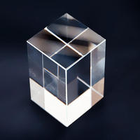 Vente en gros d'usine, cube de cristal K9 transparent de haute qualité, blanc, personnalisable, gravable au laser