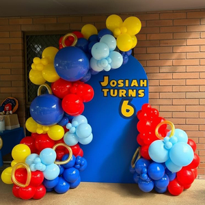 Décorations de fête d'<span class=keywords><strong>anniversaire</strong></span> pour enfants sur le thème du carnaval, série <span class=keywords><strong>rouge</strong></span>, jaune, bleu, arches de ballons de cirque, couronne de ballons en latex - Product Image 2