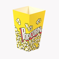Boîte à popcorn en papier kraft biodégradable, jetable et recyclable, imprimée sur mesure, pour les en-cas de cinéma, les plats à emporter et l'emballage alimentaire