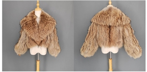 Mantel musim dingin wanita, dengan kerah bulu rakun bergaris bulu asli tahan air dan tahan angin mengisi desain bolak-balik - Product Image 6