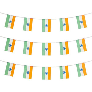 Bán Buôn Tùy Chỉnh Bunting Ấn Độ Cam Trắng Màu Xanh Lá Cây Chuỗi Cờ của Ấn Độ Hindu Trang Trí Biểu Ngữ Cho Các Sự Kiện Đất Nước - Product Image 6