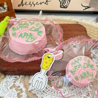 Jouet Squishy Gâteau d'Anniversaire Rond Coloré en Silicone Alimentaire, Jouet Sensoriel Anti-Stress à Presser, Dessert Réaliste