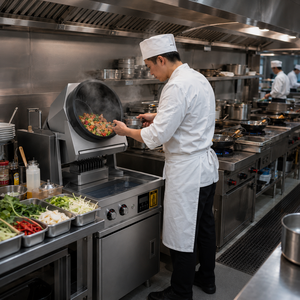 Máquina Comercial de Gas Tipo Gabinete para Saltear Alimentos con Rotación de 360° °   Wok Giratorio para Cocinas Móviles, Restaurantes y Servicios de Catering - Product Image 5