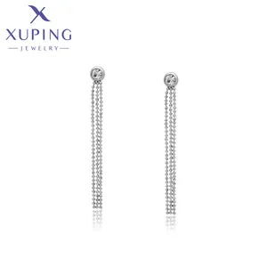 X23204129 Xuping Jewelry Fashion Pop Simple New Gift Long Tassels Stone Stainless Steel Platinum Plated Earrings