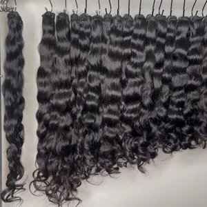 Raw vietnamese cambodian cuticle aligned natural wave human hair bundles vendor