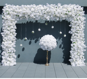 Rose blanche fleur de cerisier événement mariage arc déco accrocher fleur rangée Arrangement fête <span class=keywords><strong>Table</strong></span> pièce maîtresse boule florale rideau fleur - Product Image 1