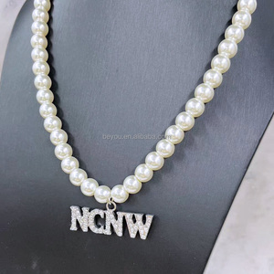 Mode personnalisée collier de perles fines Conseil national des femmes noires cristal lettre NCNW déclaration pendentif à breloque collier dames - Product Image 4