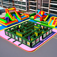 Terrain de jeu extérieur Sport jouet parcours de labyrinthe gonflable et château rebondissant impression de Logo gratuit matériau PVC avec kit de réparation inclus