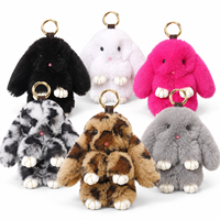 Gantungan Kunci Boneka Kelinci 18cm, Lembut, Lucu, Pom Pom, Bulu Halus, Liontin Tas, Aksesoris untuk Wanita, Anak Perempuan, Ransel, Tas Tangan, Dekorasi Mobil