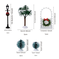 Ensemble de figurines de village de Noël décoratives, ensemble de Noël éclairé par LED avec figurines, arbre de Noël pour la scène de la ville de Noël, décoration de bureau