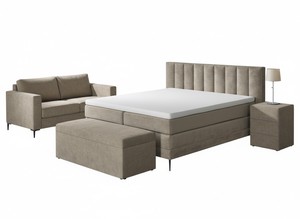 Lit électrique avec sommier intégré 2026, table de chevet et ottoman, solution complète <span class=keywords><strong>pour</strong></span> chambre à coucher avec tissu coordonné, directement de l'usine OEM - Product Image 2