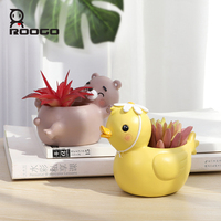 Jolie jardinière en résine en forme d'animal dormant, pot à fleurs pour plantes succulentes, décoration pour la maison, le bureau ou les étagères, ornement confortable et relaxant, cadeau