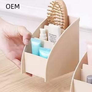 Caja de almacenamiento de escritorio de plástico de estilo moderno personalizada, estante de almacenamiento de cosméticos con compartimento para el hogar y la Oficina - Product Image 3