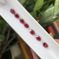 Harga Pabrik Batu Ruby Merah Darah Merpati Buatan Laboratorium Potongan Oval 5x7mm, Batu Sintetis Lepas untuk Perhiasan Kustom