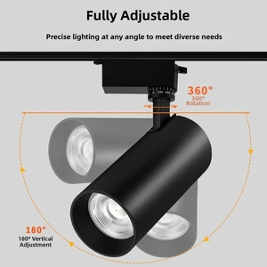 Projecteur LED sur rail en aluminium COB pour villes de troisième catégorie, Ra90, garantie 2 ans, pour magasin de vêtements, hall d'exposition, rail linéaire 3 voies - Product Image 3