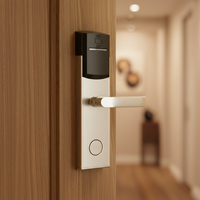 Système de serrure de porte d'hôtel à carte de proximité, serrure intelligente RFID avec logiciel gratuit et encodeur de cartes pour portes en bois, acier inoxydable