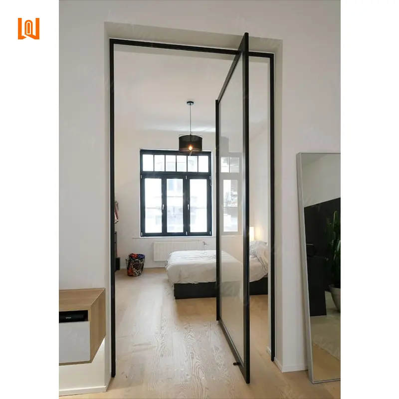 Partition Interior Revolving Spring Glass Pivot Door Smart Home Electric Modern Pivot Door Entry Glass Aluminum Pivot Door