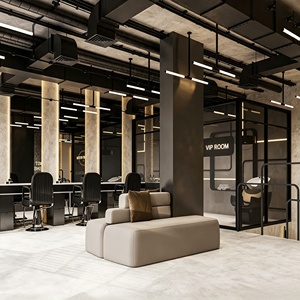 Barber Salon Interior Design Custom Full Room Salon Station Manicure Shop Display Layout Hair Salon Store Decoration Renovation - Product Image 3