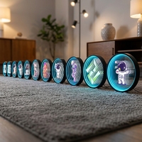 Miroir infini LED personnalisé, boîte à lumière tunnel 3D, enseigne néon, miroir infini pour la décoration murale de bar ou de café