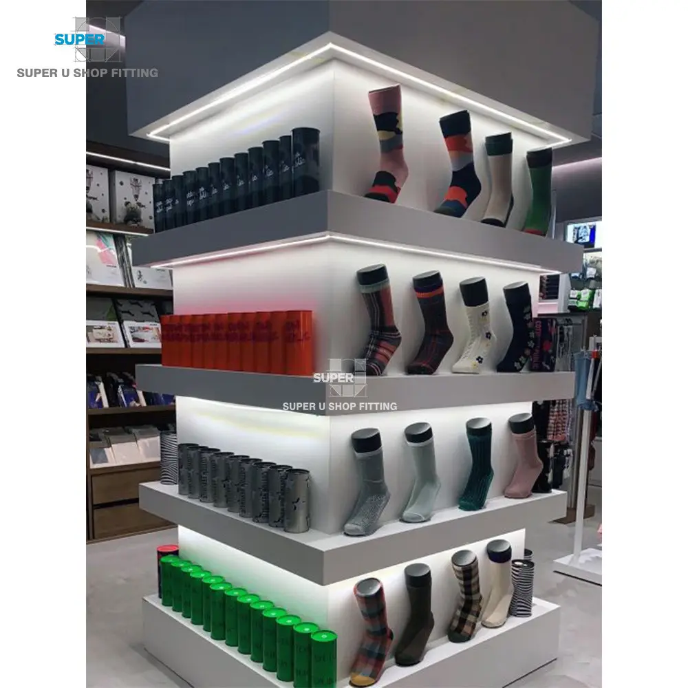 Calzini moderni Display negozio al dettaglio calza mobili calzature negozio Interior Design all'ingrosso personalizzato calzini in legno espositore