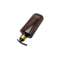 Flacon pompe en plastique PET brillant brun de 500 ml de qualité supérieure pour gel douche, shampoing, après-shampoing, lotion et cosmétiques