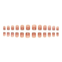Faux ongles à presser French Ombre en gel doux, élégants et détachables, pour femmes, pour manucure quotidienne et kit de nail art