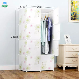 신상품 인기 판매 6도어 플라스틱 DIY 가구 수납 접이식 아기 귀여운 유아용 분해 가능한 데우바 플라스틱 휴대용 옷장 - Product Image 5