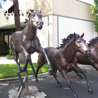 Sculpture de cheval antique en bronze grandeur nature, statue réaliste de cheval debout pour la décoration extérieure de villa et de jardin