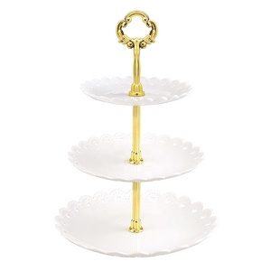 2022 Amazon hot selling 3 Tier Cake Desserts Fruits Candy Cupcake Display Cake Stand Series Wedding display racks
