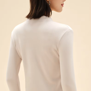 Biancheria intima <span class=keywords><strong>termica</strong></span> da <span class=keywords><strong>donna</strong></span> con collo mezzo alto, tinta unita, <span class=keywords><strong>t</strong></span>-<span class=keywords><strong>shirt</strong></span> calde e Slim-Fit di alta qualità per la primavera-autunno - Product Image 3