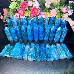 ขายส่งแท่งหินอะพาไทต์สีน้ำเงินขัดเงา รูปทรงโอเบลิสก์ หินธรรมชาติสำหรับงานคริสตัลบำบัด - Product Image 6