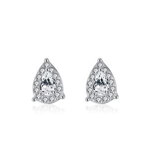 RINNTIN SE317 nueva llegada de circón cúbico pendientes de plata de ley <span class=keywords><strong>925</strong></span>, diseño simple, pendientes de las mujeres - Product Image 1
