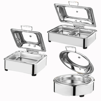Airlrusi Chauffe-aliments en acier inoxydable Durable Restaurant Buffet Hot Pot 9L Capacity Square Bain Marie Stove