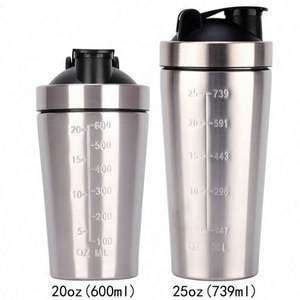 แก้วเชคโปรตีนสเตนเลสสตีล 304 เก็บอุณหภูมิ พร้อมหูจับ ดีไซน์มินิมอล ปลอดภัยสำหรับอาหาร ทนความร้อนสูง  โลโก้สั่งทำได้ - Product Image 2