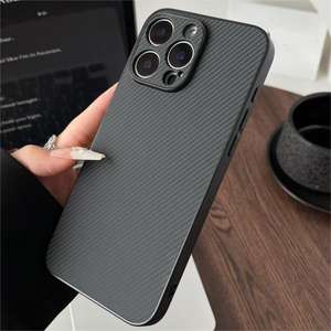 Funda para iPhone 17 Pro Max, Diseño Simple y Ejecutivo, Fibra de Carbono y Cuero, Protección Total Anti-Caídas - Product Image 6