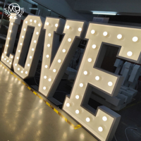 Led curvo Carta de amor Luz grande Señal de pared de neón inalámbrica Letras de marquesina 3D