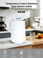 Bouilloire électrique à double paroi de 1,5 L, en acier inoxydable, avec fonction Cool Touch, certifiée CE CB, 1500 W, ébullition rapide