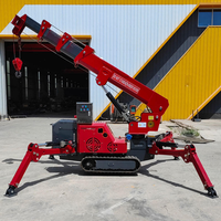 Mini-grue araignée compacte 3 tonnes avec flèche télescopique rotative à 360 degrés et levage hydraulique