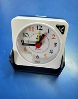 Jam Meja Lipat Mini Jam Alarm Analog Kuarsa Lampu Malam Snooze Pengubah Warna Dial Suara untuk Perjalanan RV